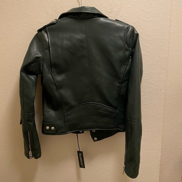 BLANK NYC Green Faux Leather Moto Jacket NEW - Picture 11 of 13